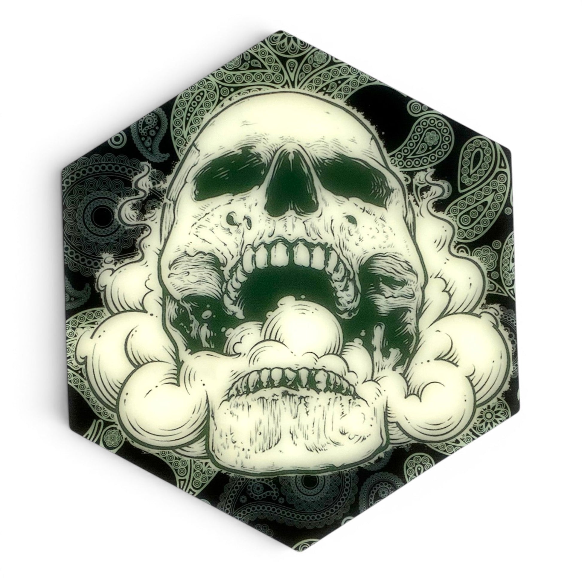 Glow in the Dark Smoking Skull Bong and Dab Mat 14cm - The Bong Baron