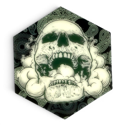 Glow in the Dark Smoking Skull Bong and Dab Mat 14cm - The Bong Baron