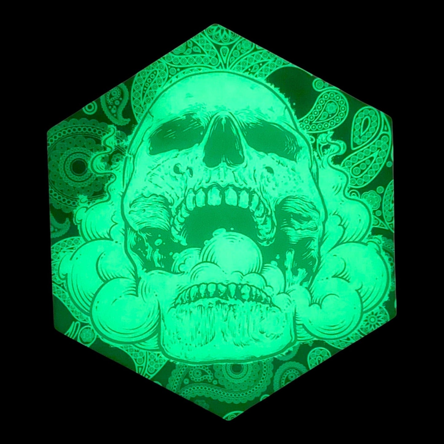 Glow in the Dark Smoking Skull Bong and Dab Mat 14cm - The Bong Baron