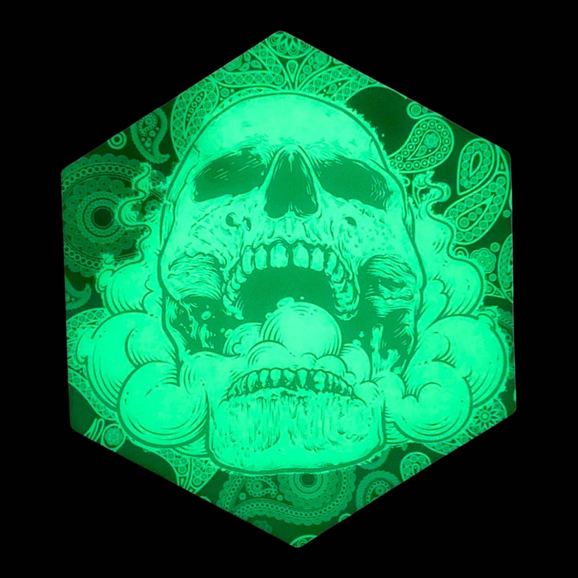 Glow in the Dark Smoking Skull Bong and Dab Mat 14cm - The Bong Baron