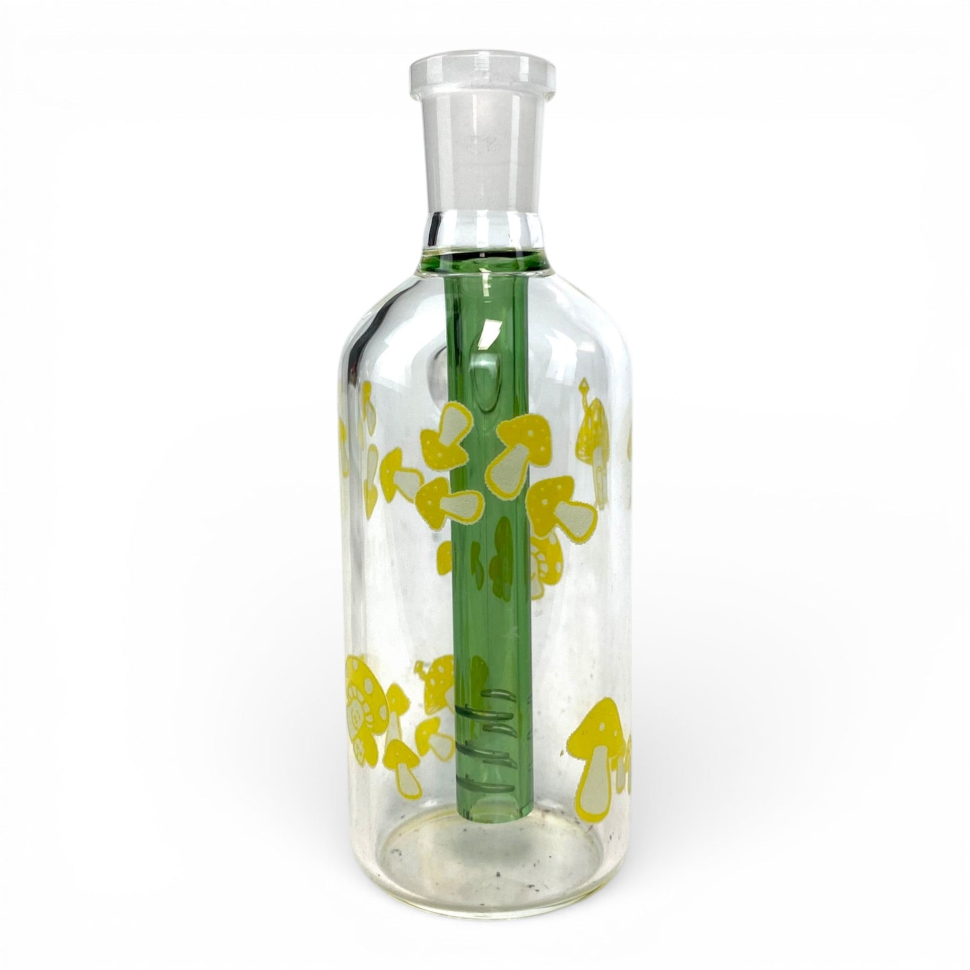 Glow in the Dark Yellow Mushroom Ash Catcher 14mm 45 Degree - The Bong Baron