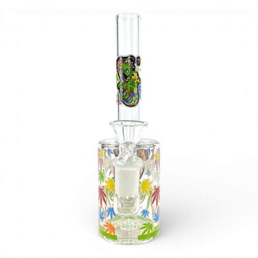 Green Alien Glow in Dark Mini Barrel Bong 17cm - The Bong Baron