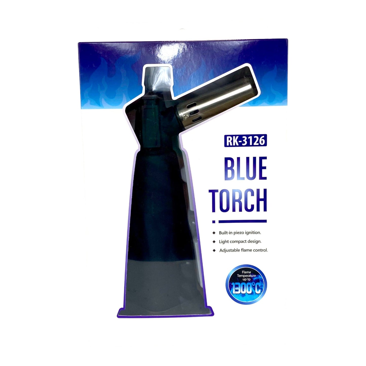 Heavy Duty 1300c Dab Torch Black 20cm - The Bong Baron