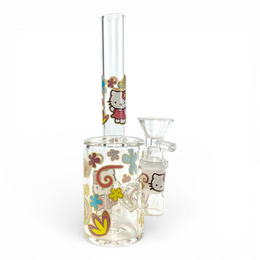 Hello Kitty Flowers Mini Barrel Bong 17cm - The Bong Baron