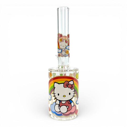Hello Kitty Hearts and Rainbows Mini Barrel Bong 17cm - The Bong Baron