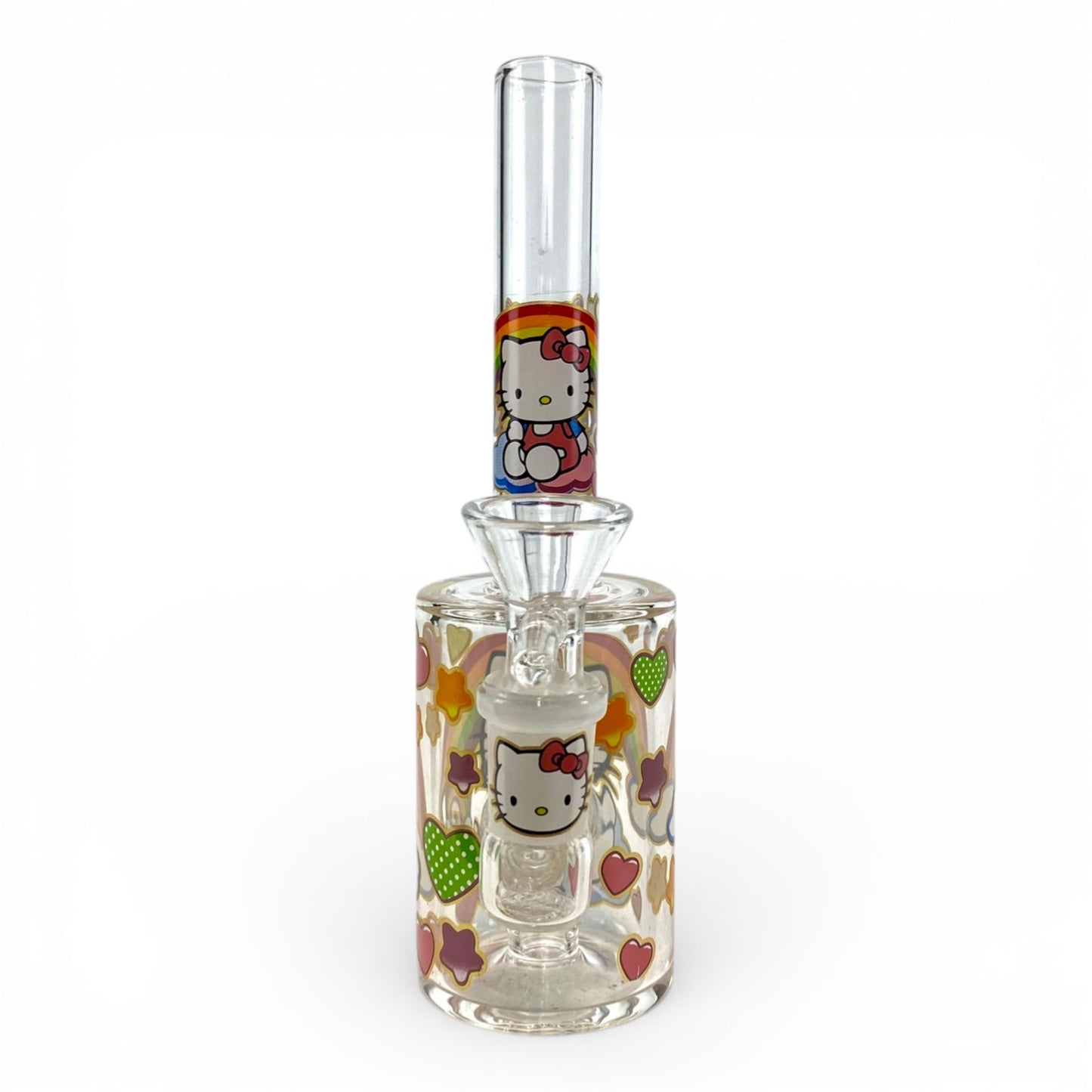 Hello Kitty Hearts and Rainbows Mini Barrel Bong 17cm - The Bong Baron