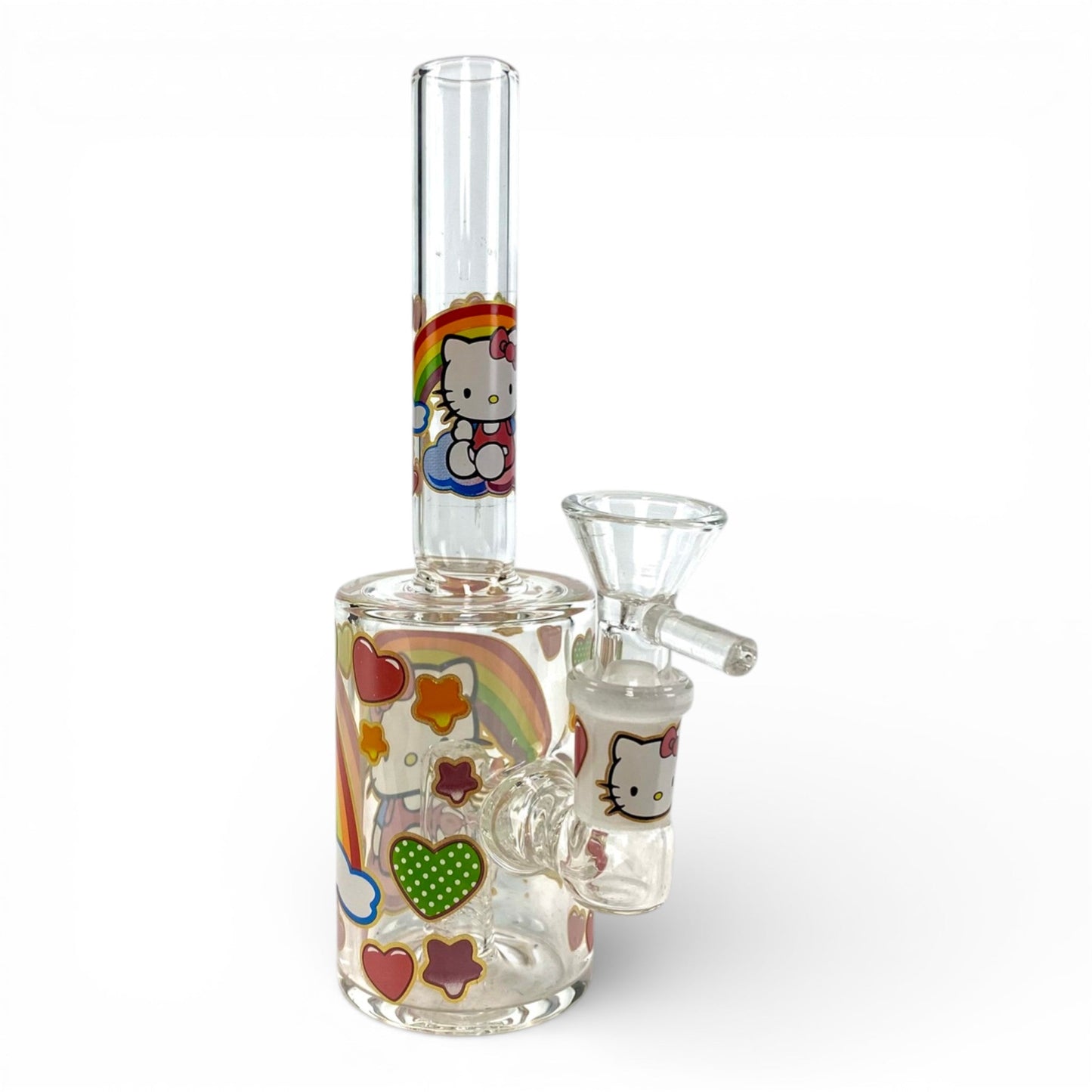 Hello Kitty Hearts and Rainbows Mini Barrel Bong 17cm - The Bong Baron