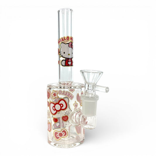 Hello Kitty Pink Bows Mini Barrel Bong 17cm - The Bong Baron