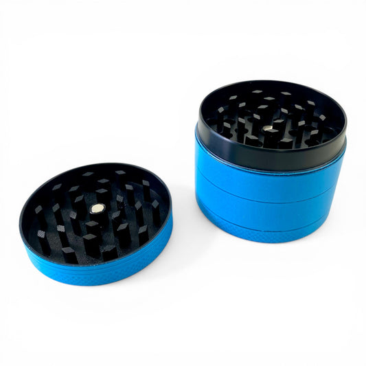 Herb Grinder Blue 50mm 4 - Piece - The Bong Baron
