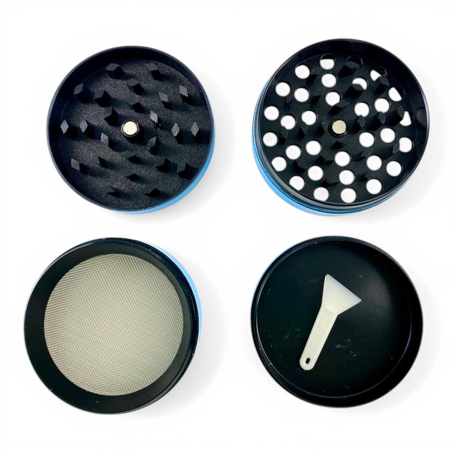 Herb Grinder Blue 50mm 4 - Piece - The Bong Baron