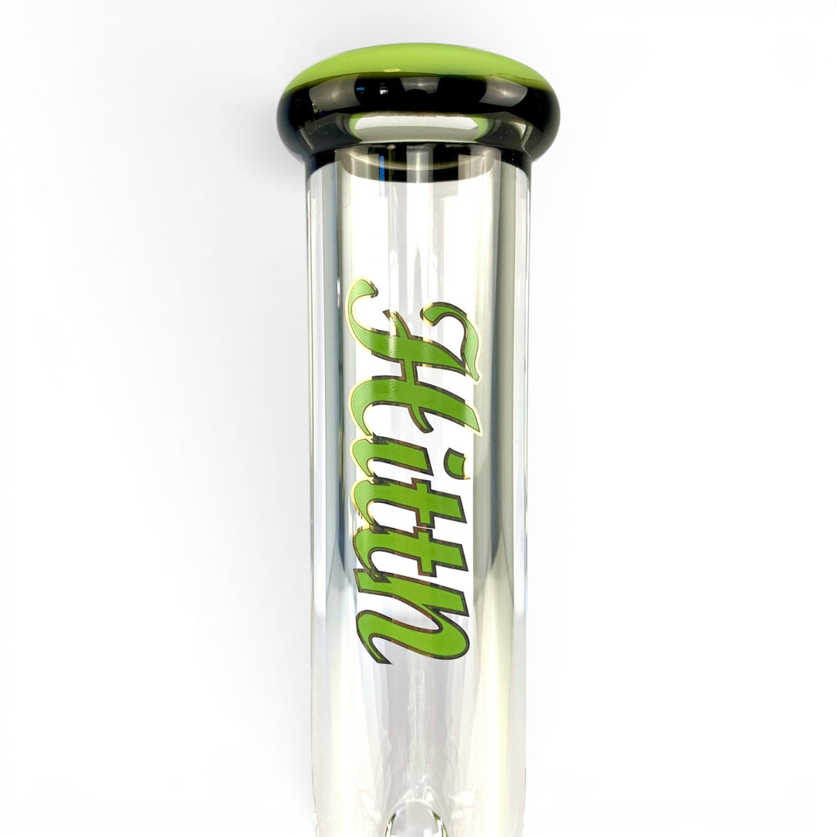 Hittn 9mm Thick Straight Tube Bong 35cm Green - The Bong Baron