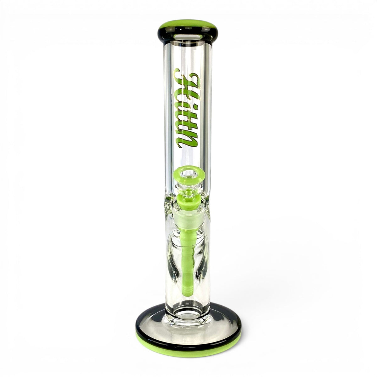 Hittn 9mm Thick Straight Tube Bong 35cm Green - The Bong Baron