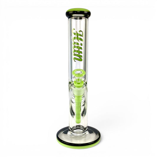 Hittn 9mm Thick Straight Tube Bong 35cm Green - The Bong Baron