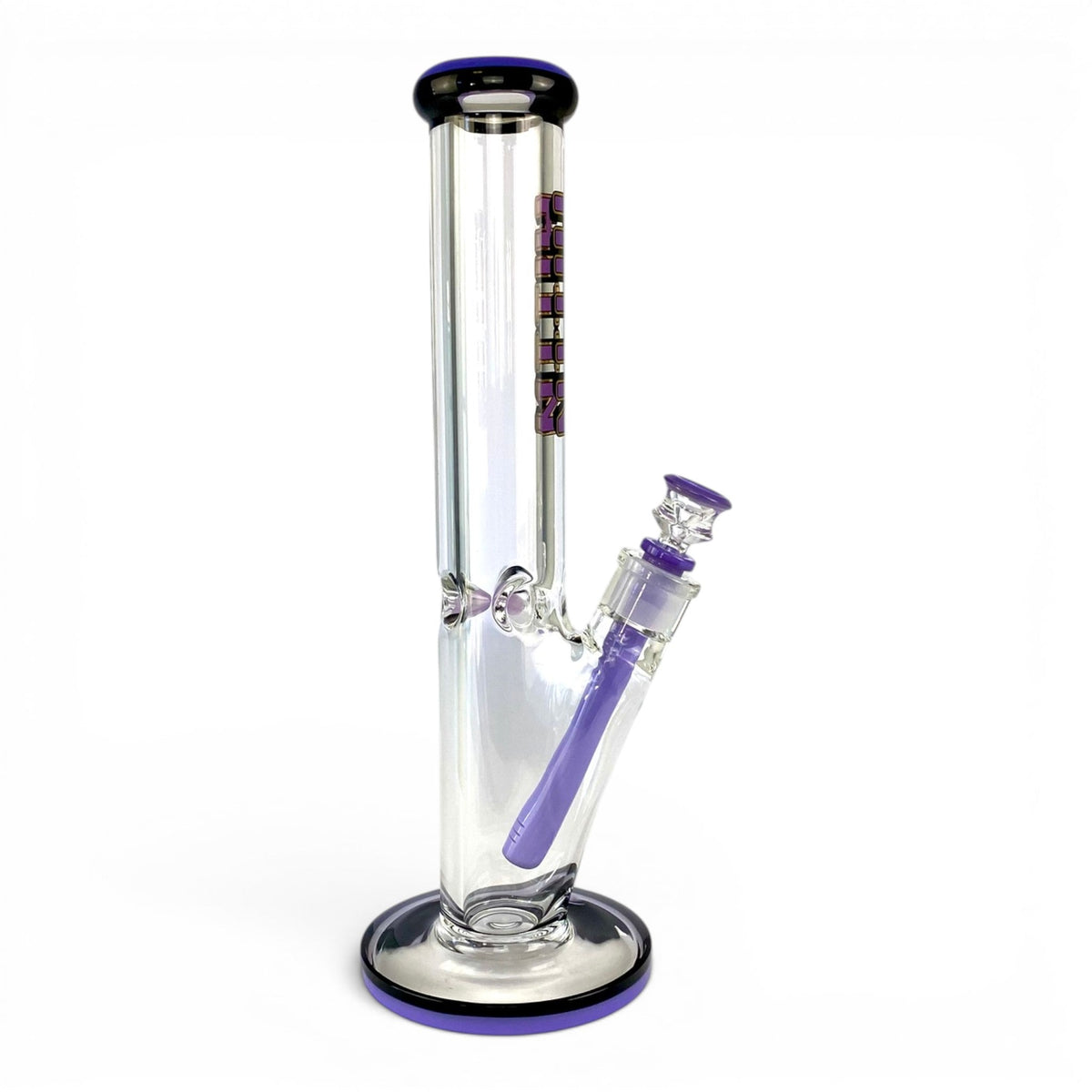 Hittn 9mm Thick Straight Tube Bong 35cm Purple - The Bong Baron