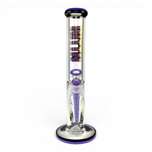 Hittn 9mm Thick Straight Tube Bong 35cm Purple - The Bong Baron