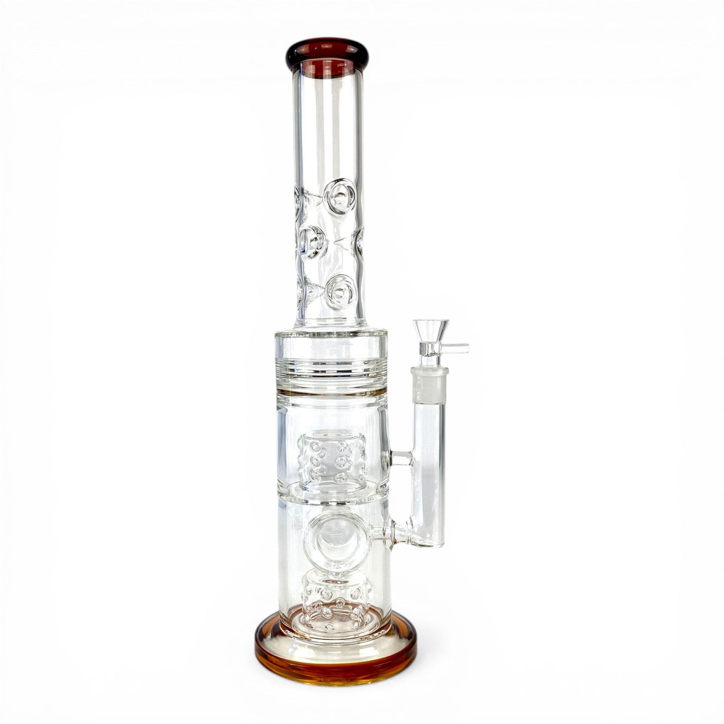 Hydra Dual Shower Perc Bong 43cm Amber - The Bong Baron