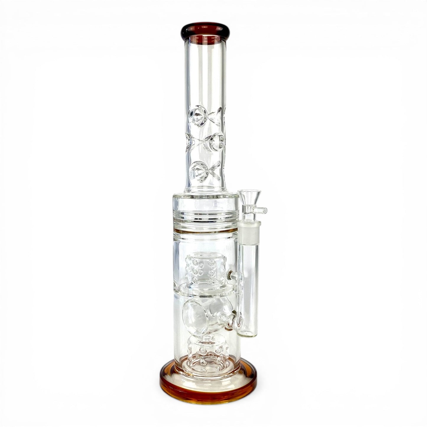 Hydra Dual Shower Perc Bong 43cm Amber - The Bong Baron