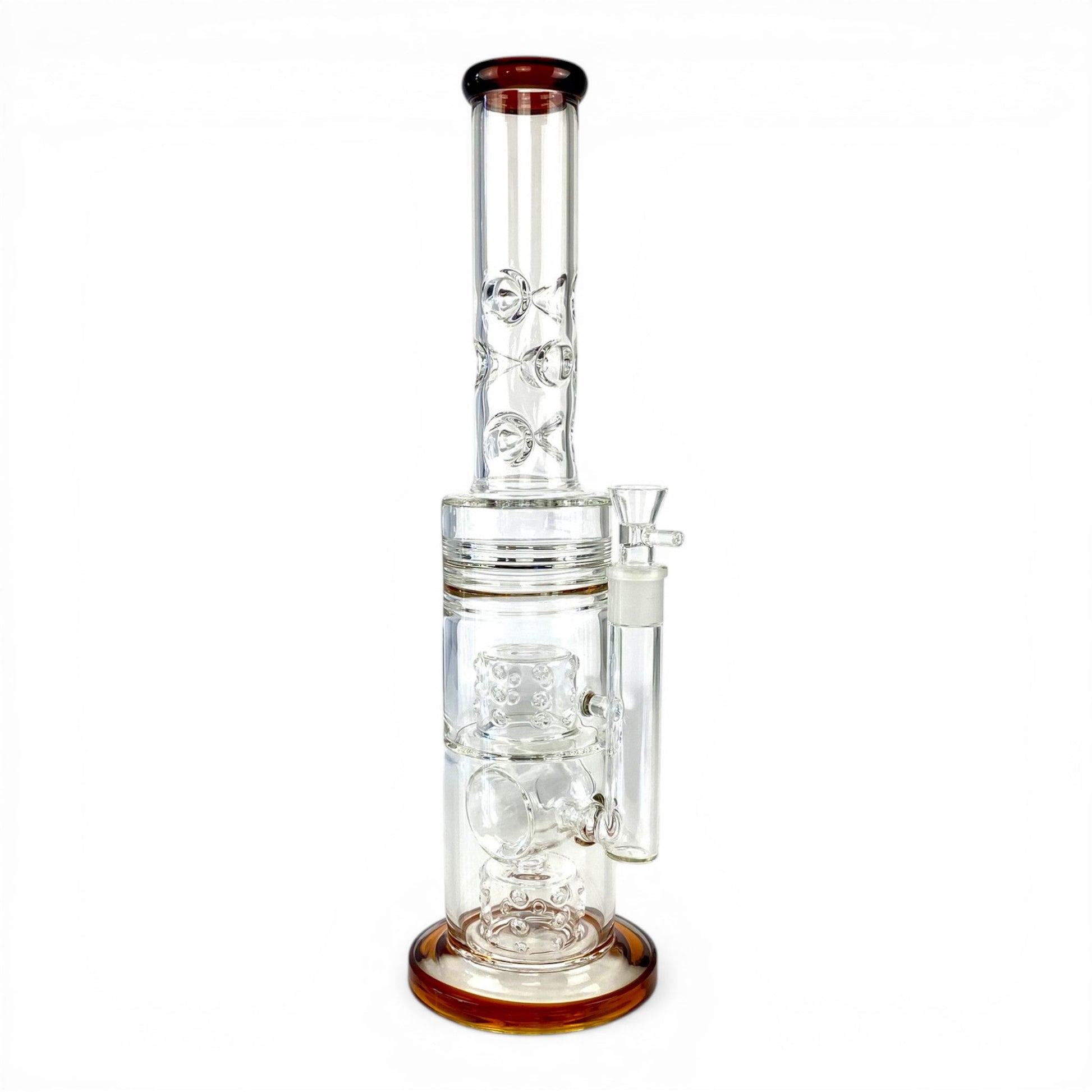 Hydra Dual Shower Perc Bong 43cm Amber - The Bong Baron