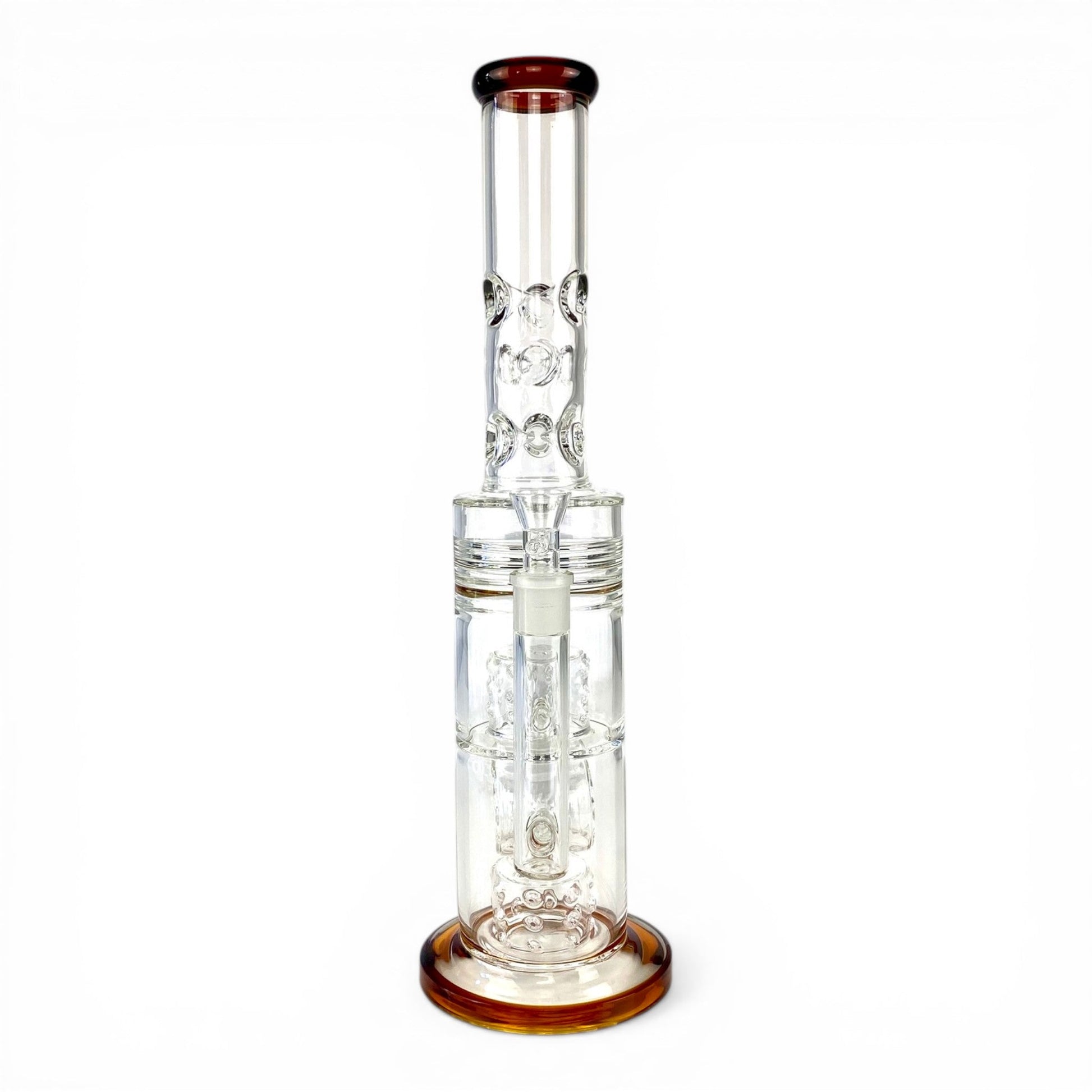 Hydra Dual Shower Perc Bong 43cm Amber - The Bong Baron