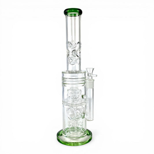 Hydra Dual Shower Perc Bong 43cm Green - The Bong Baron