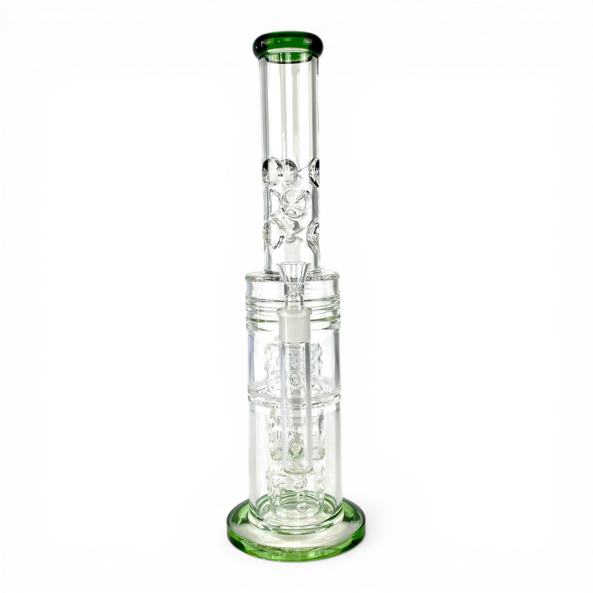Hydra Dual Shower Perc Bong 43cm Green - The Bong Baron