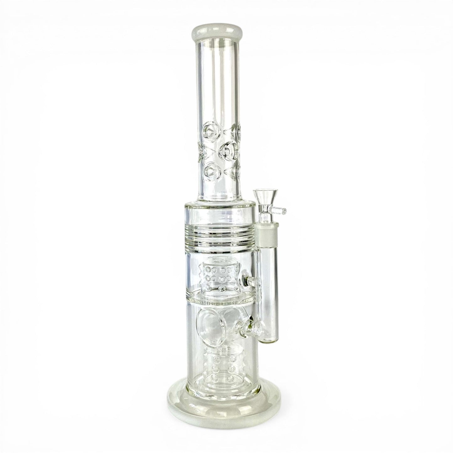 Hydra Dual Shower Perc Bong 43cm White - The Bong Baron