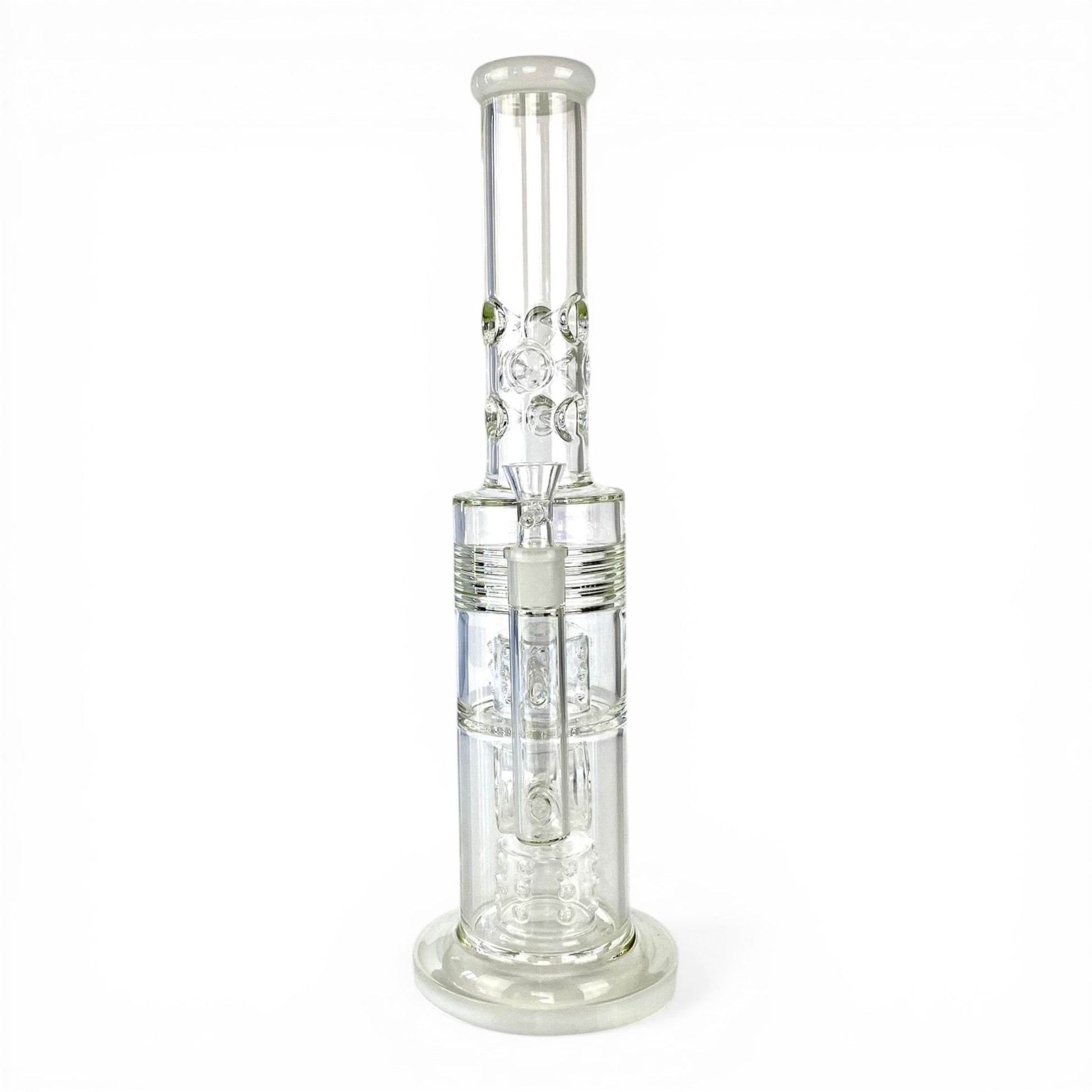 Hydra Dual Shower Perc Bong 43cm White - The Bong Baron