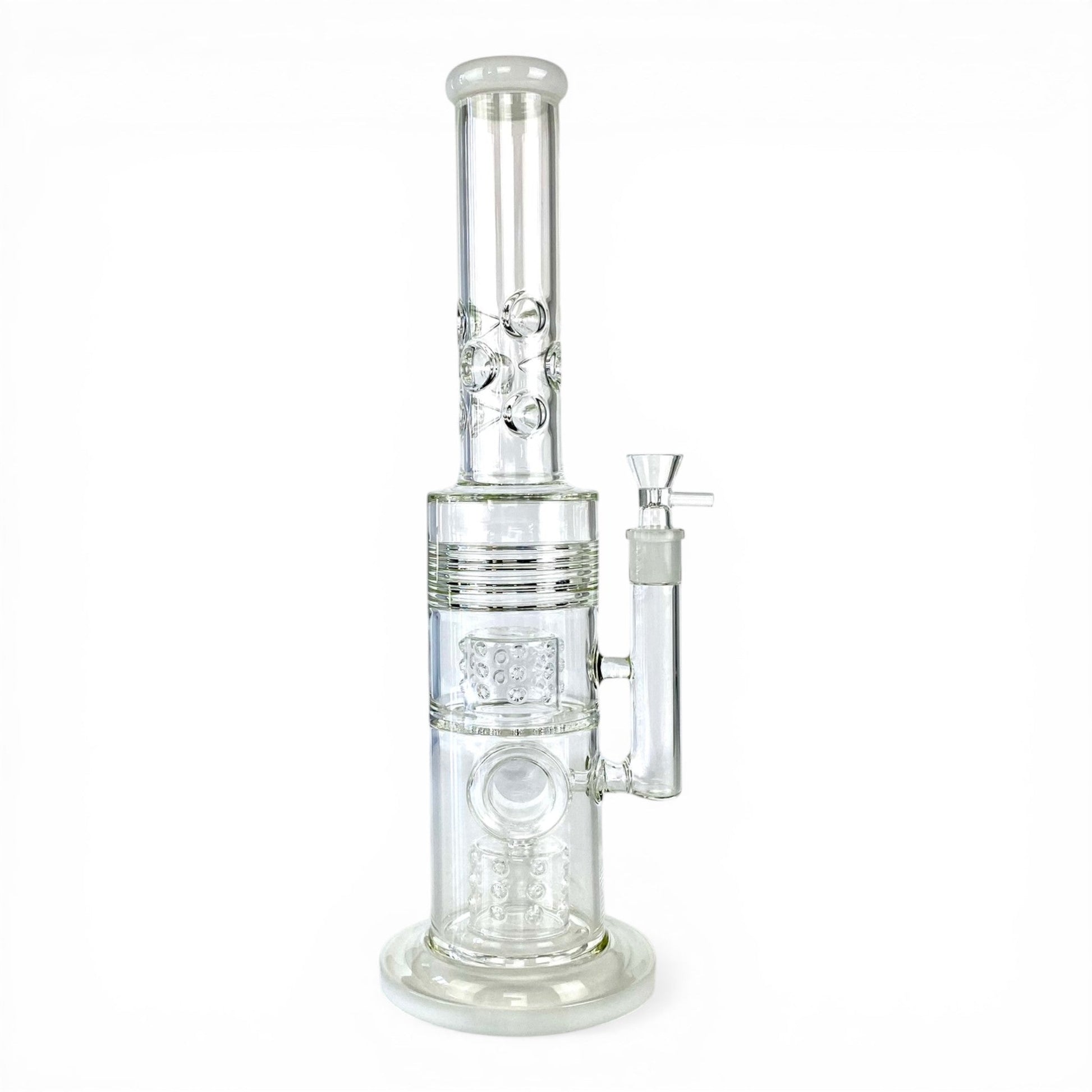Hydra Dual Shower Perc Bong 43cm White - The Bong Baron