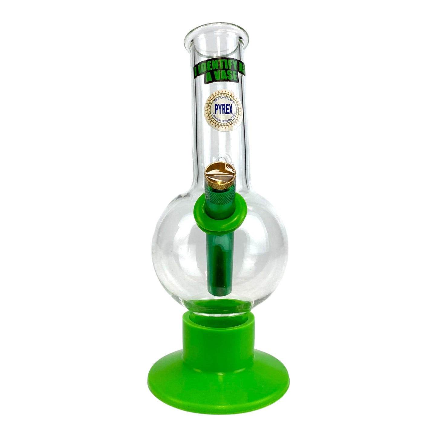 I Identify as a Vase Bubble Bong 20cm Green - The Bong Baron