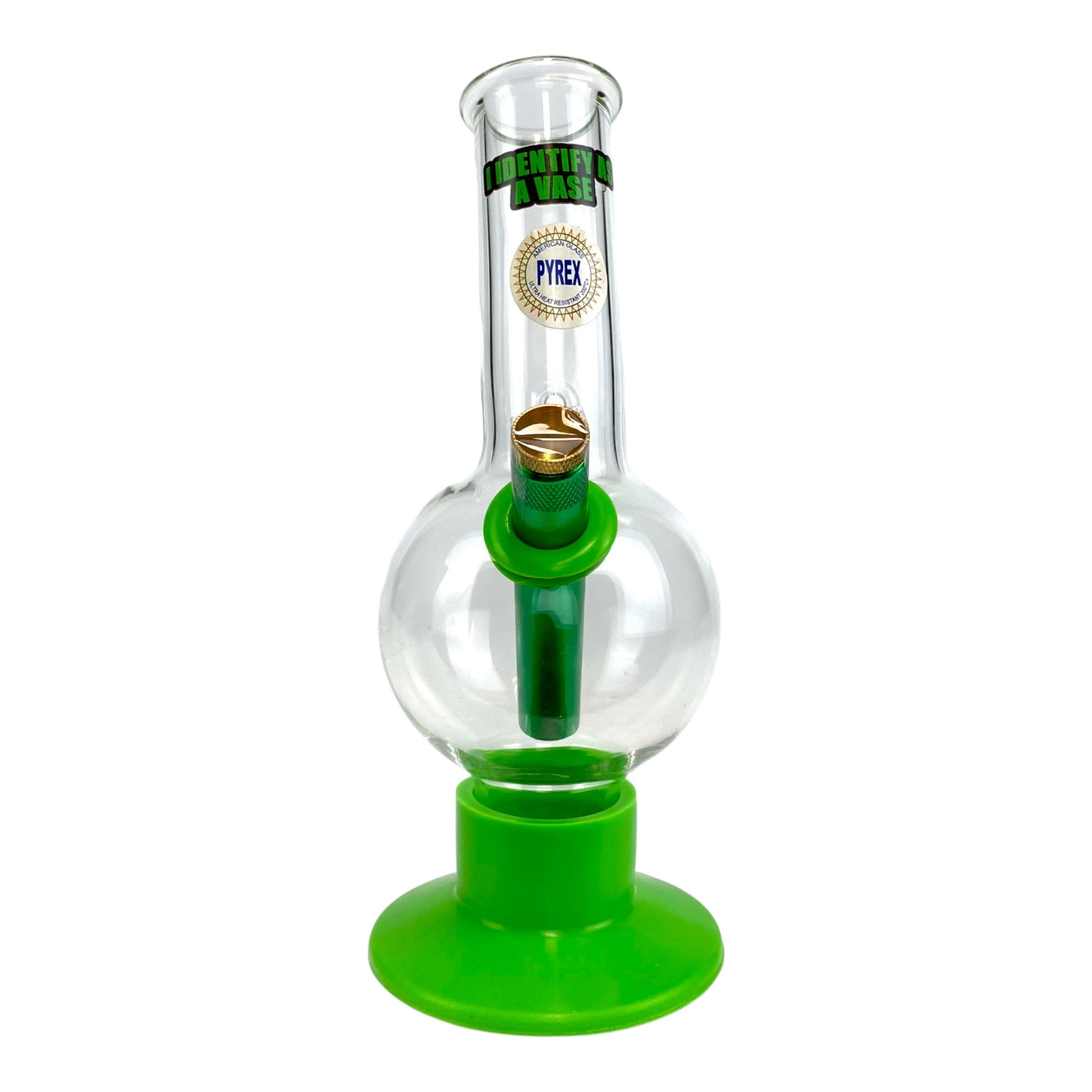 I Identify as a Vase Bubble Bong 20cm Green - The Bong Baron