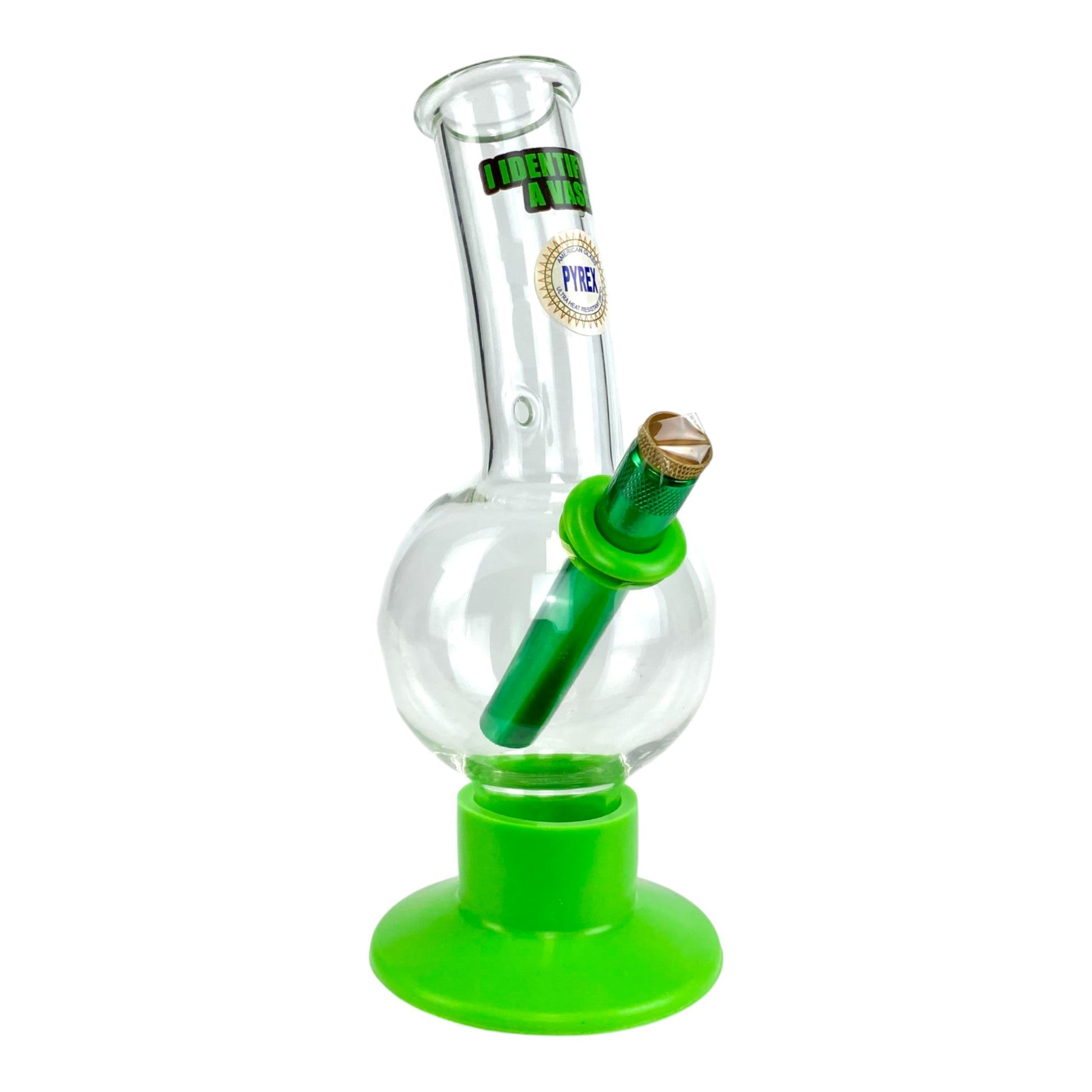 I Identify as a Vase Bubble Bong 20cm Green - The Bong Baron