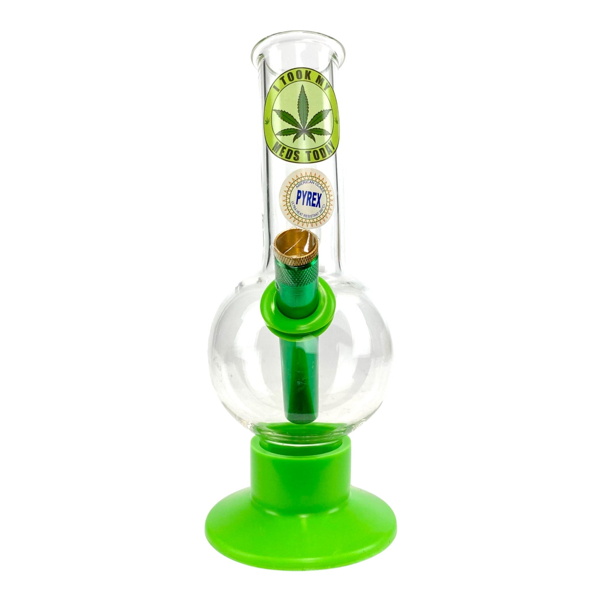 I Took My Meds Today Bubble Bong 20cm Green - The Bong Baron
