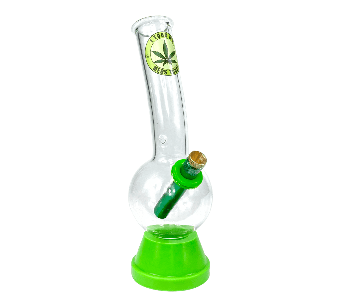 I Took My Meds Today Bubble Bong 25cm Green - The Bong Baron