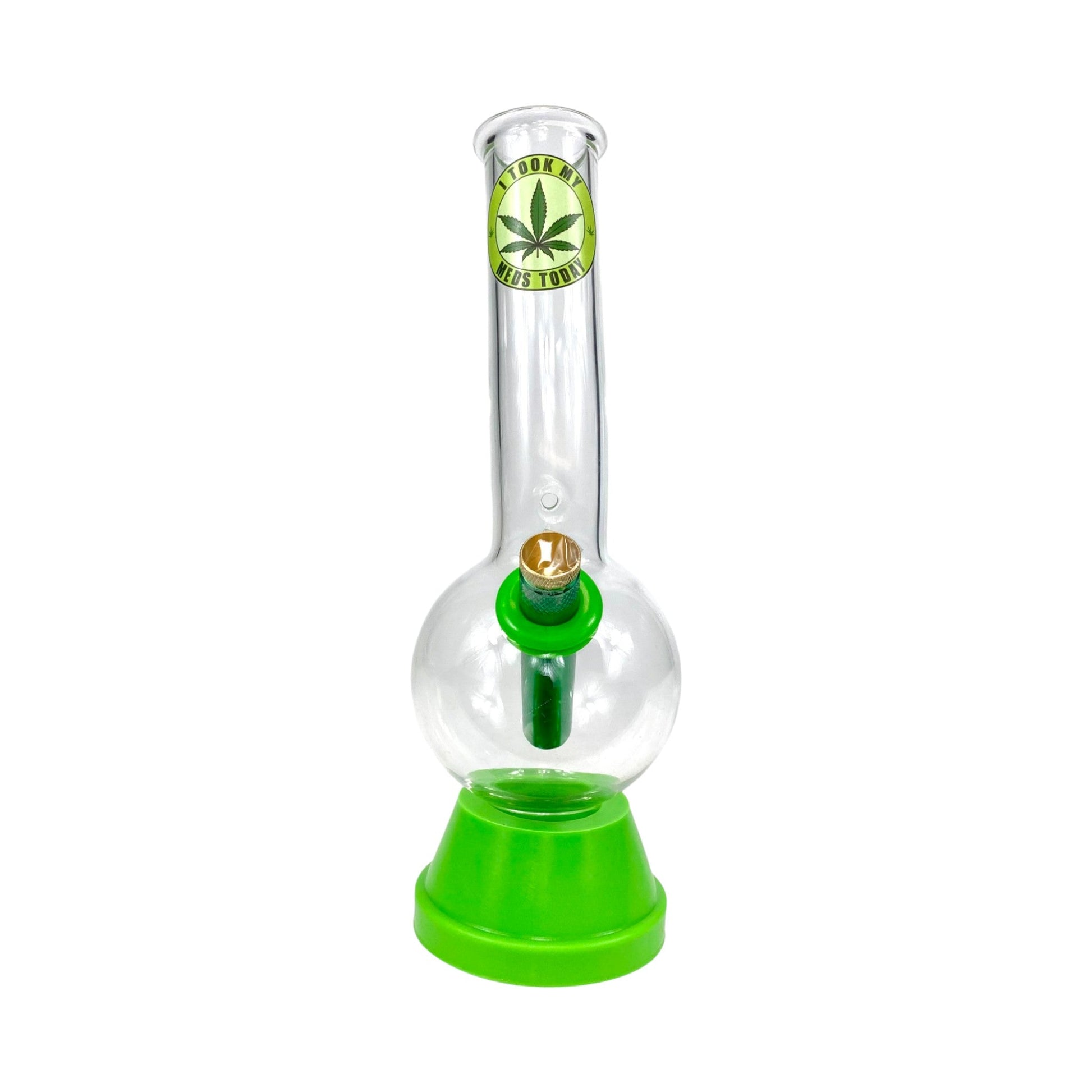 I Took My Meds Today Bubble Bong 25cm Green - The Bong Baron