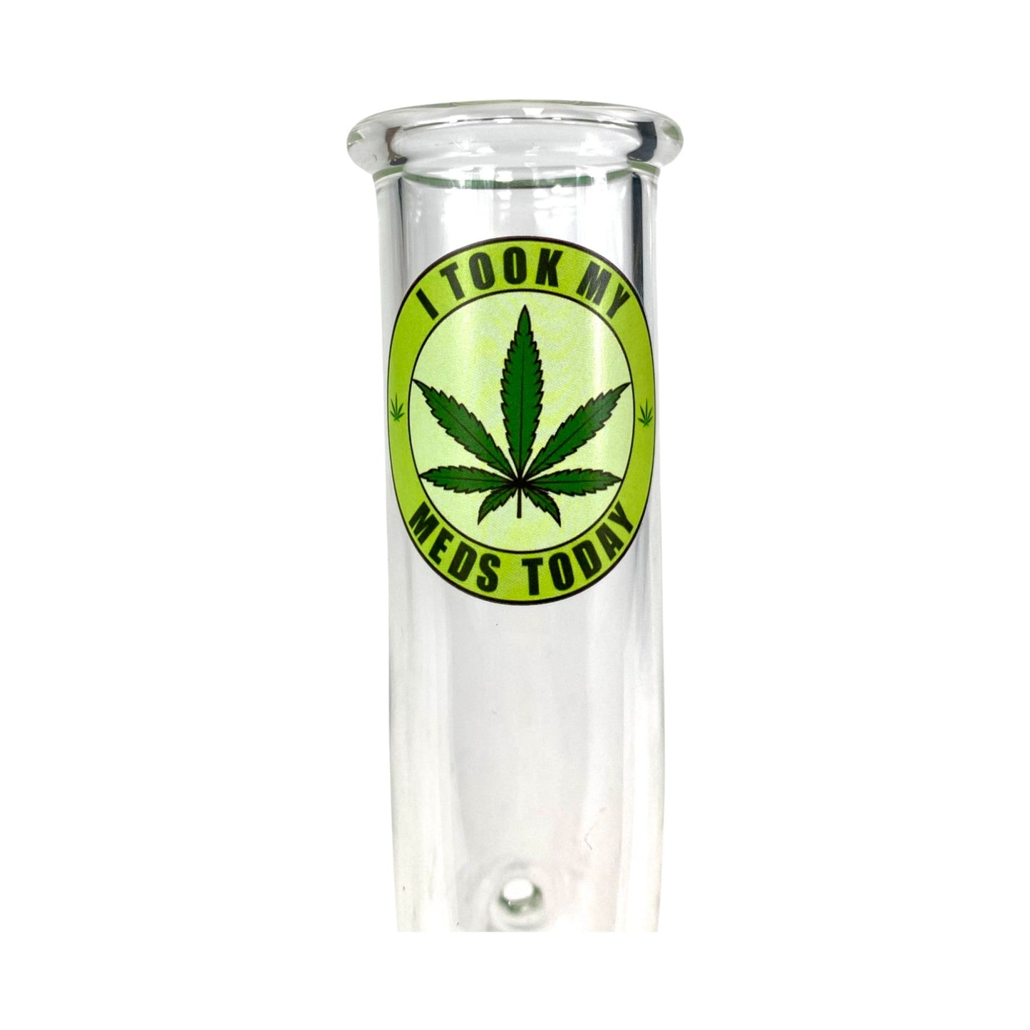 I Took My Meds Today Bubble Bong 25cm Green - The Bong Baron