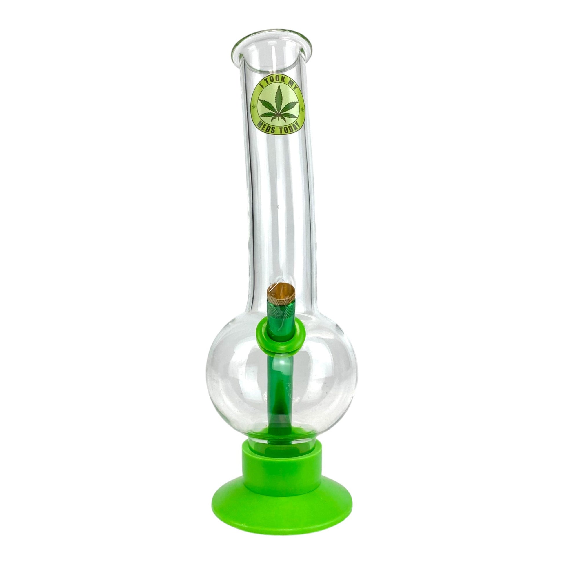 I Took My Meds Today Bubble Bong 30cm Green - The Bong Baron