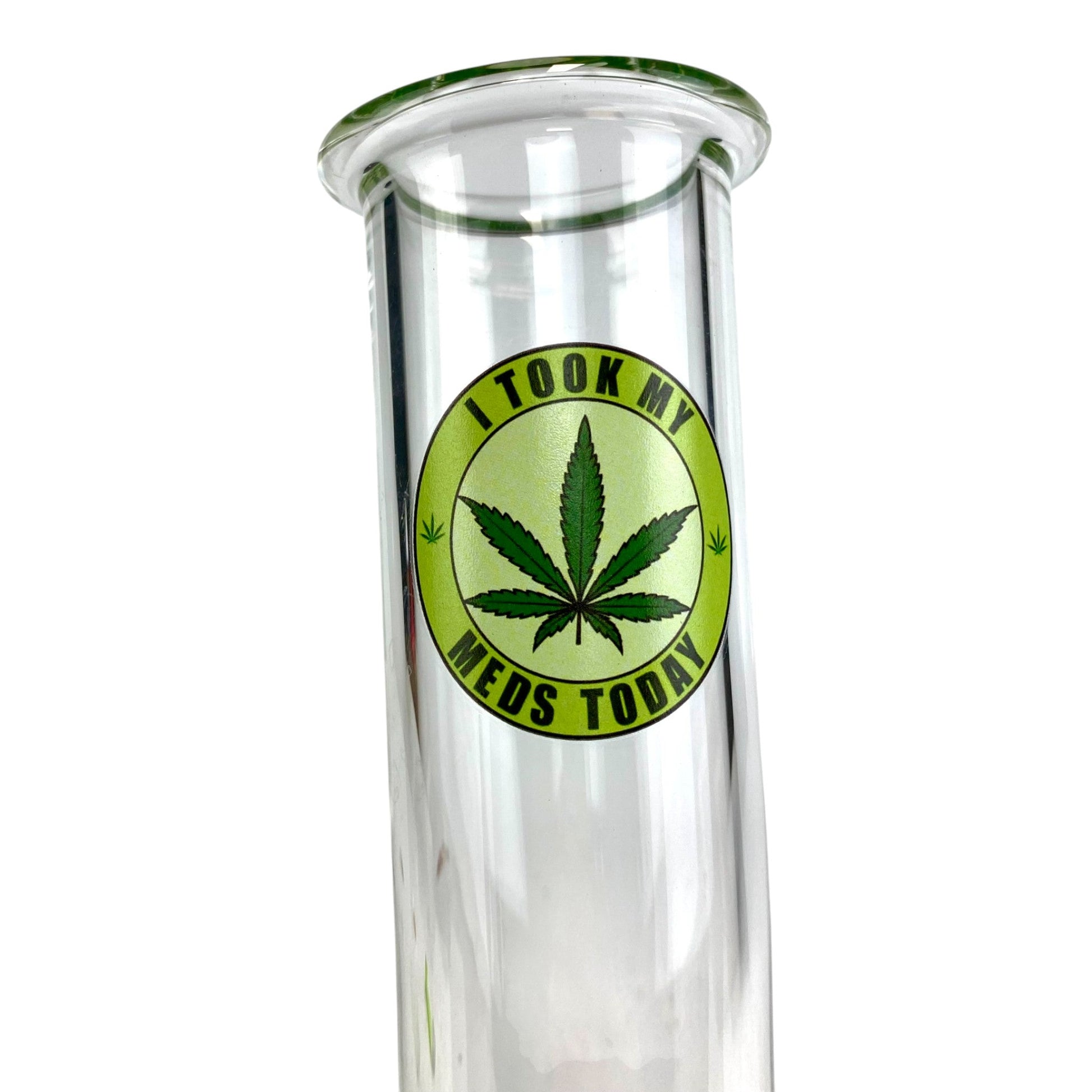 I Took My Meds Today Bubble Bong 30cm Green - The Bong Baron