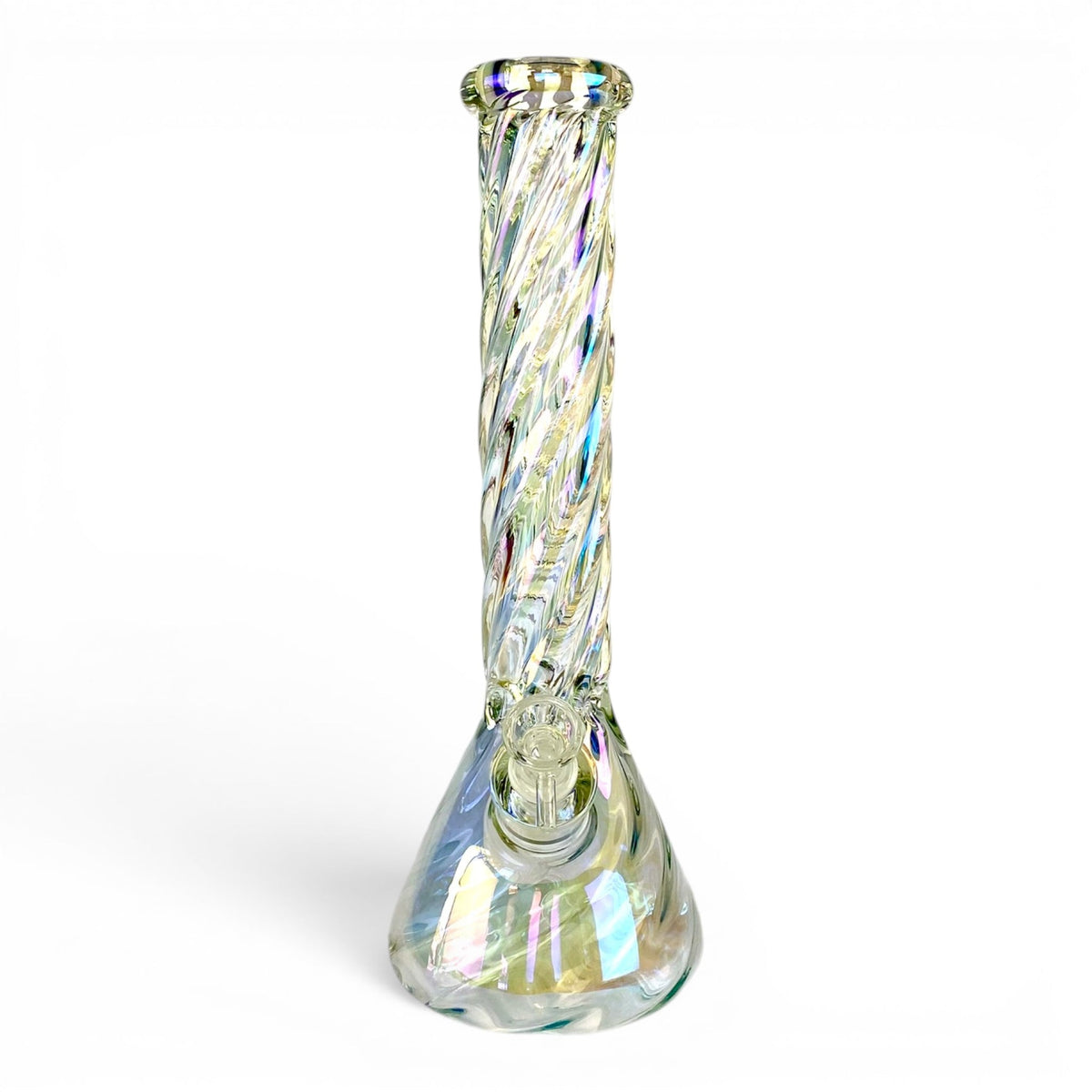 Iridescent Twisted Glass Beaker 35cm - The Bong Baron