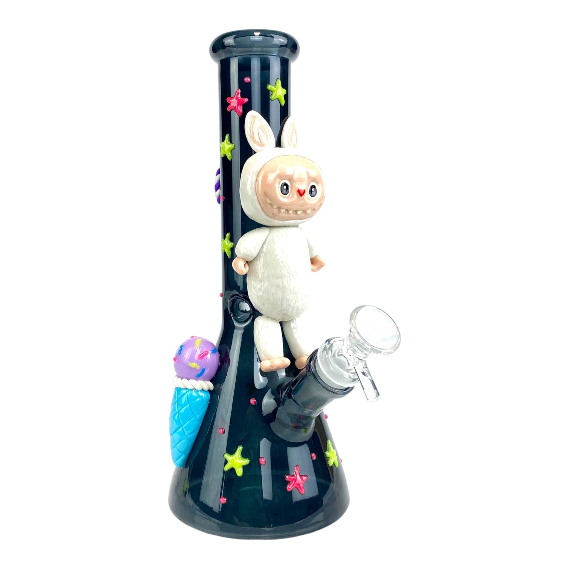 Labubu 3D Beaker 25cm Black - The Bong Baron