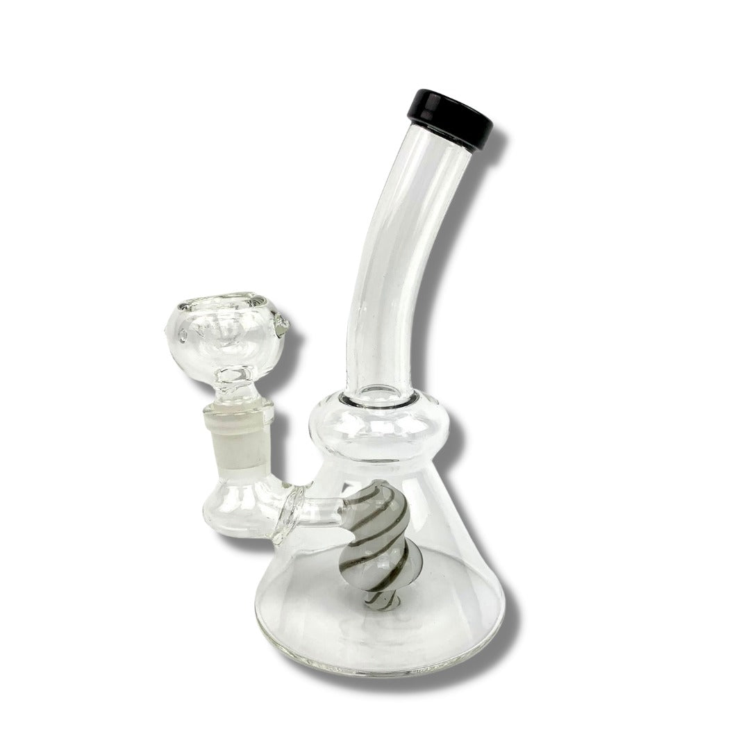 Lollipop Perc Dab Rig and Bong Black and White 16cm - The Bong Baron