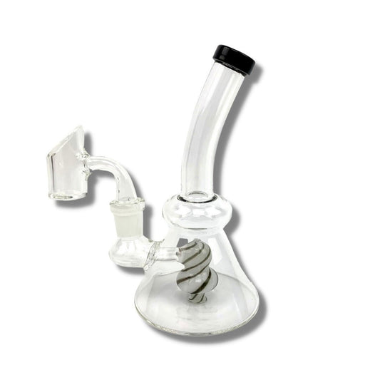 Lollipop Perc Dab Rig and Bong Black and White 16cm - The Bong Baron