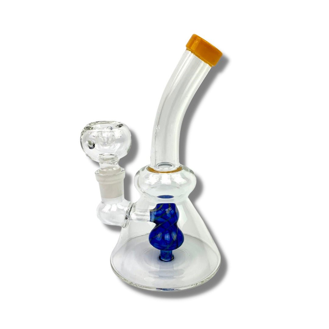 Lollipop Perc Dab Rig and Bong Blue and Orange 16cm - The Bong Baron
