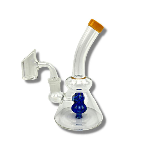 Lollipop Perc Dab Rig and Bong Blue and Orange 16cm - The Bong Baron