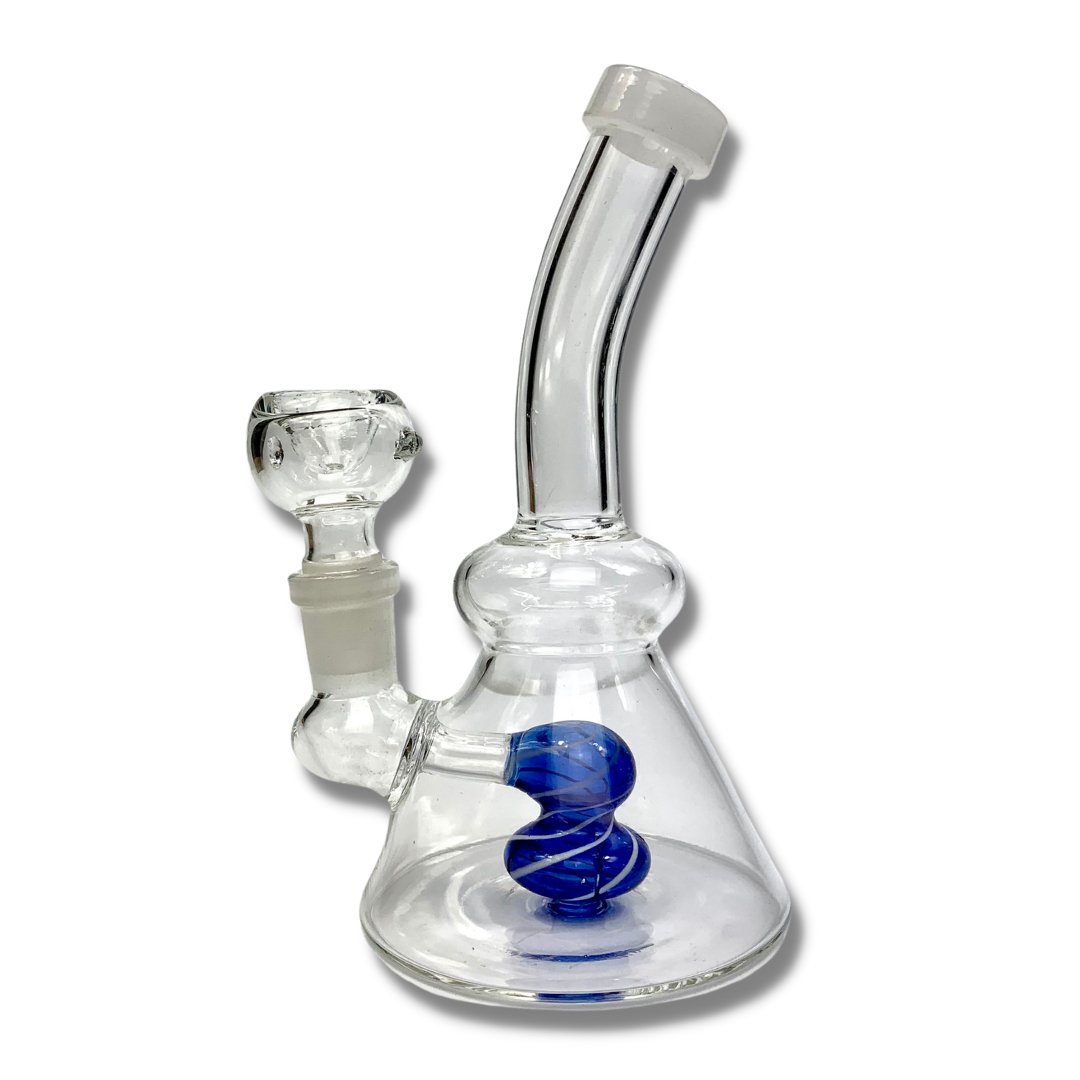 Lollipop Perc Dab Rig and Bong Blue and White 16cm - The Bong Baron