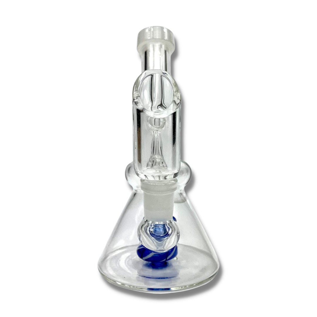 Lollipop Perc Dab Rig and Bong Blue and White 16cm - The Bong Baron