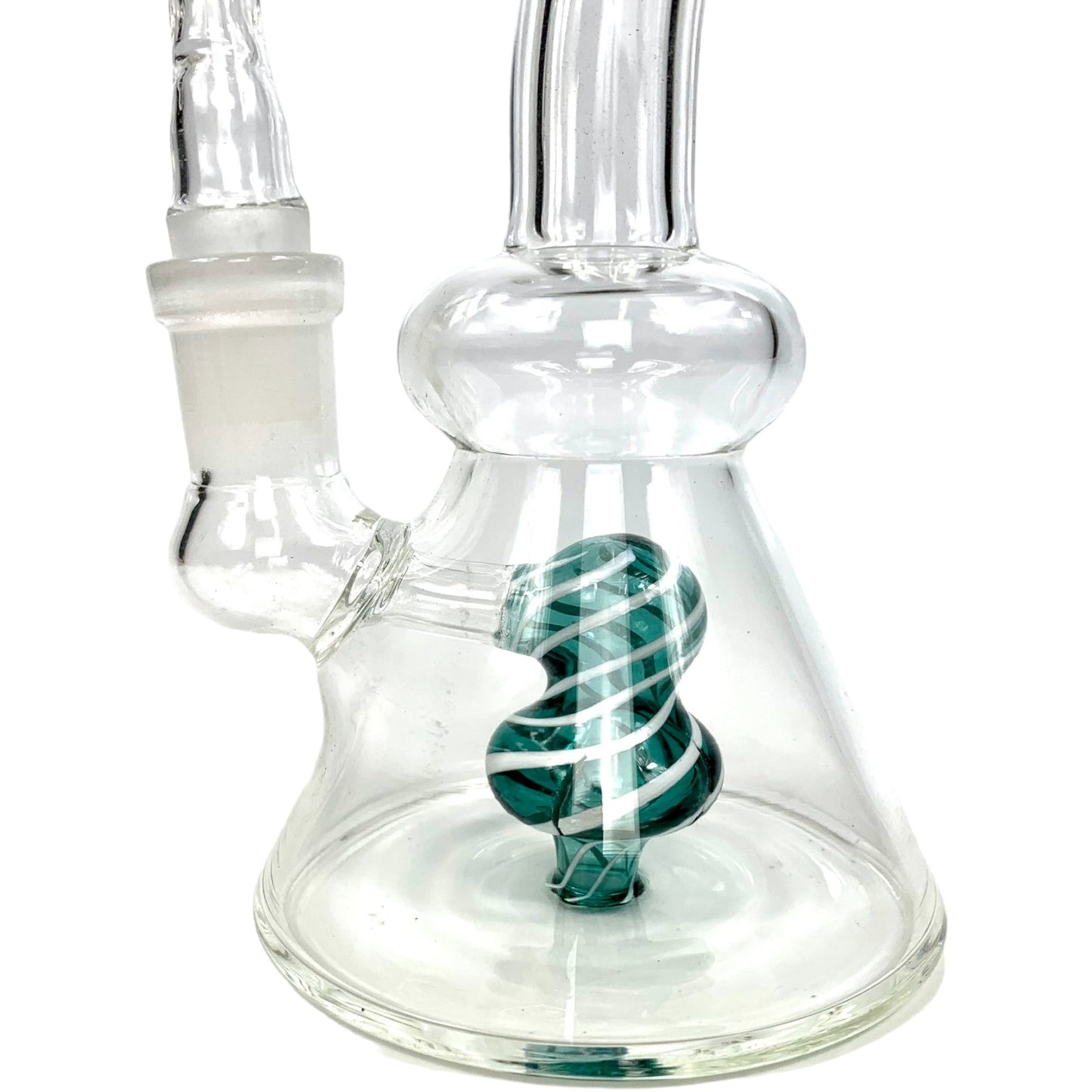 Lollipop Perc Dab Rig and Bong Green and White 16cm - The Bong Baron