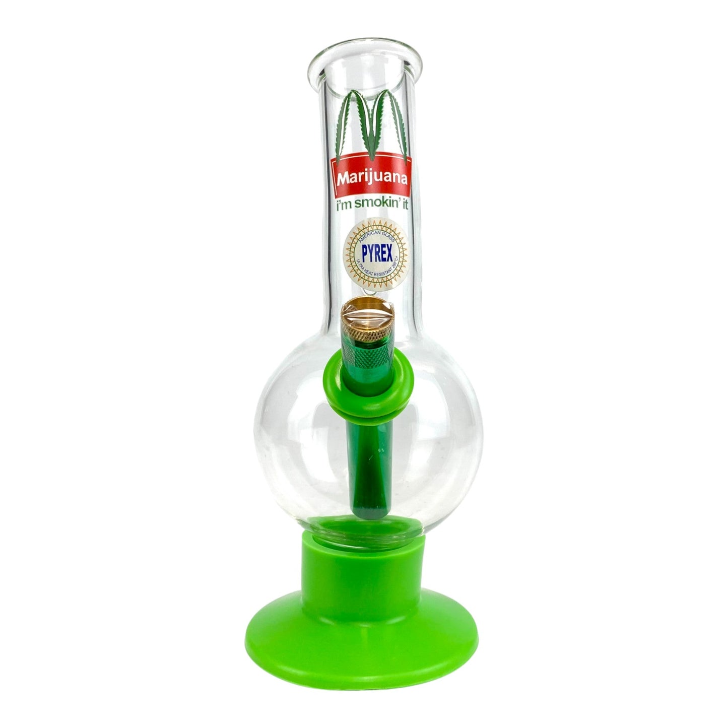 Marijuana I'm Loving It Bubble Bong 20cm Green - The Bong Baron