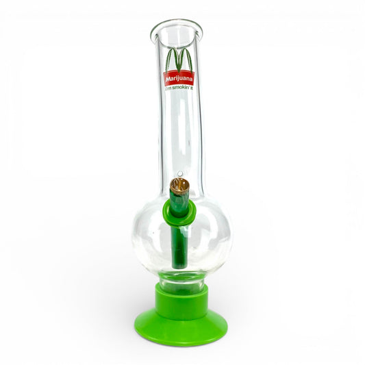 Marijuana I'm Loving It Bubble Bong 30cm Green - The Bong Baron