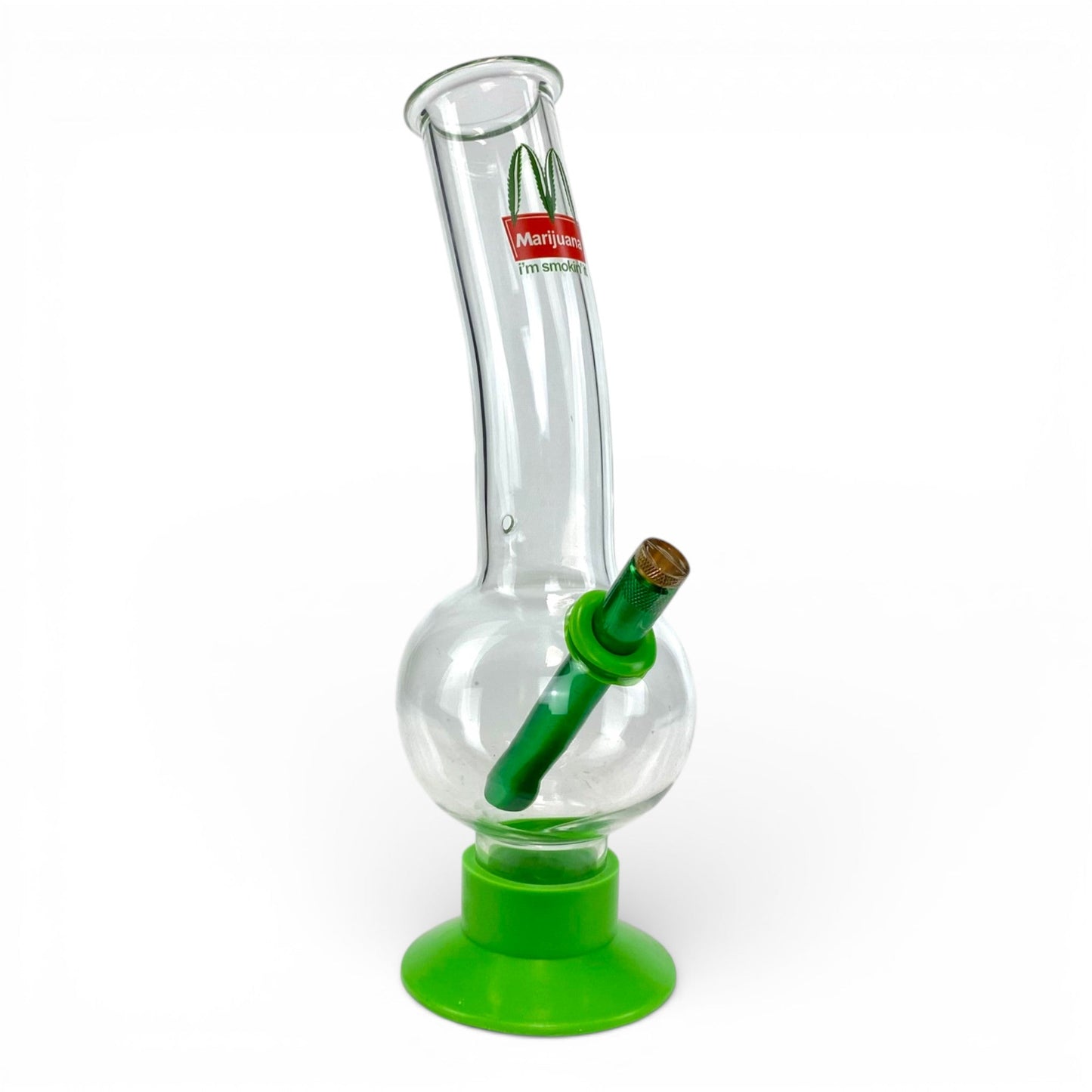 Marijuana I'm Loving It Bubble Bong 30cm Green - The Bong Baron