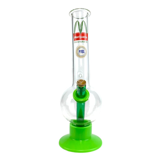 Marijuana I'm Loving It Bubble Bong 30cm Green - The Bong Baron